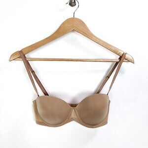 Calvin Klein Womens Naked Glamour Strap Removable Push Up Bra In Buff Tan 32C
